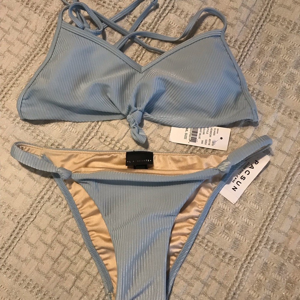 LA Hearts NWT light blue knot bikini